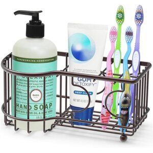 Toothbrush Holder Bathroom Organizer 6 Slots Toothpaste Electric Shaver Stand